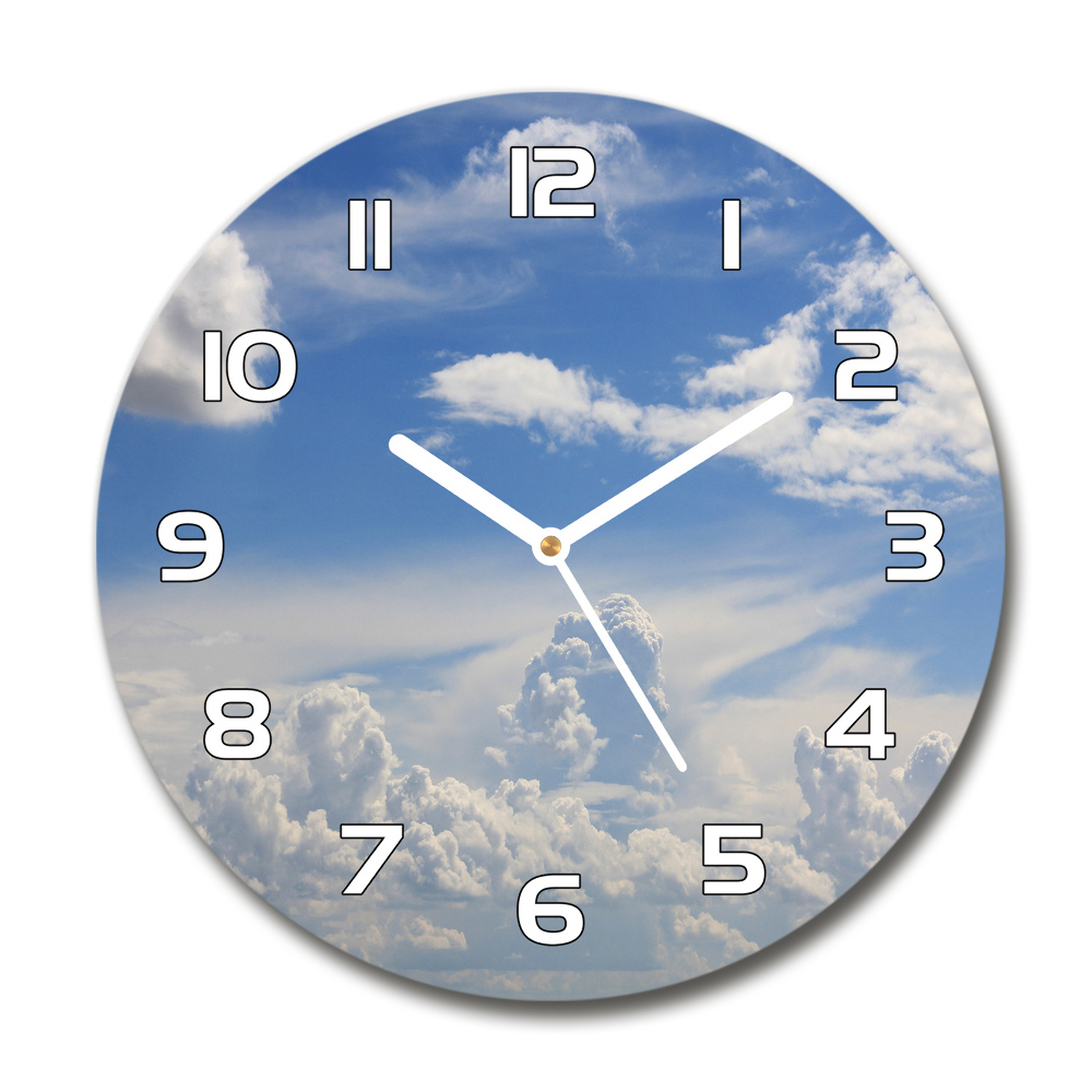 Round wall clock Clouds in the sky