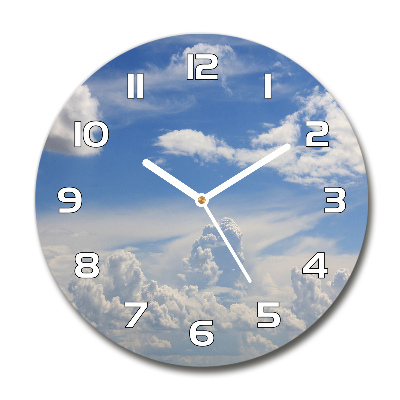 Round wall clock Clouds in the sky