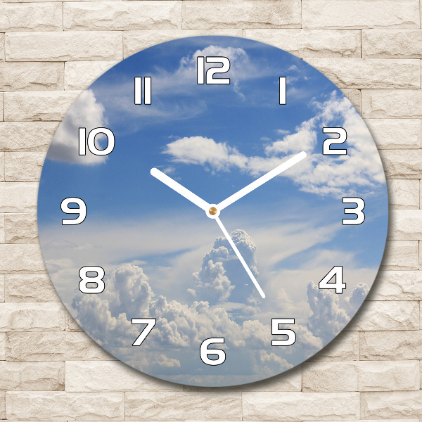 Round wall clock Clouds in the sky