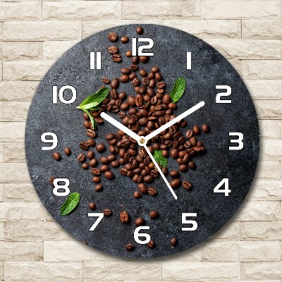 Round wall clock Coffee beans