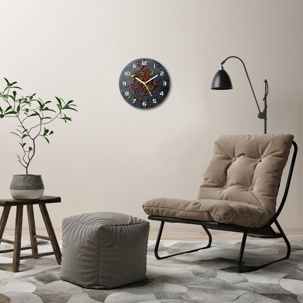 Round wall clock Coffee beans