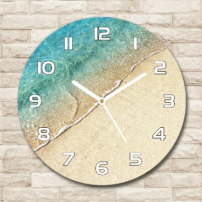 Round wall clock Beach wave