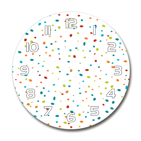 Round wall clock Colorful dots