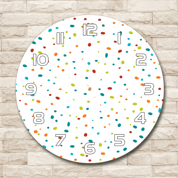 Round wall clock Colorful dots