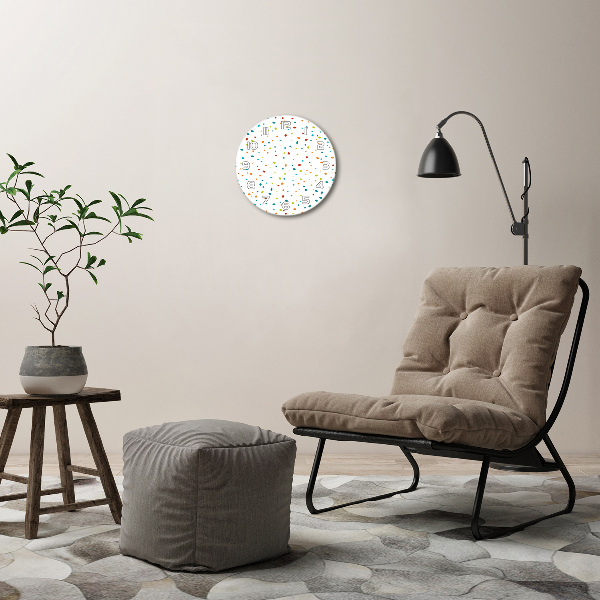 Round wall clock Colorful dots