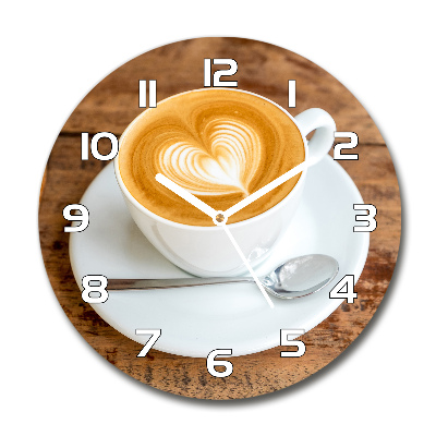 Round wall clock Coffee in a cup