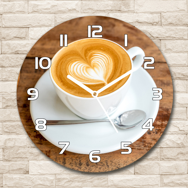 Round wall clock Coffee in a cup