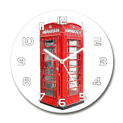 Round wall clock telephone booth