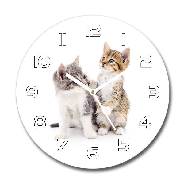 Round wall clock Two little cats