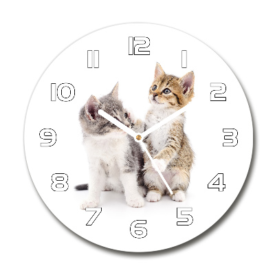 Round wall clock Two little cats