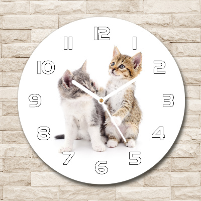 Round wall clock Two little cats