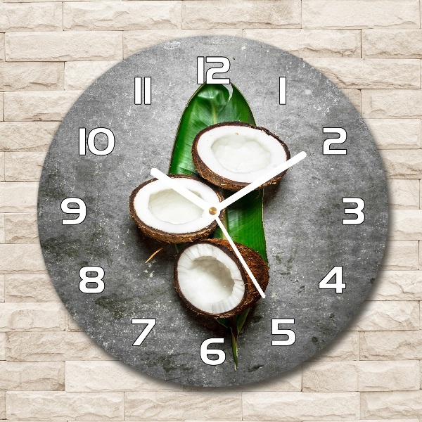 Round clock glass Coconut halves