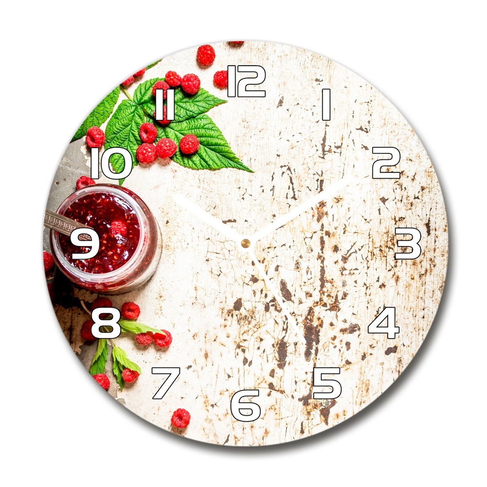 Round clock glass Raspberry jam