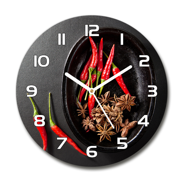 Round wall clock Chilli peppers