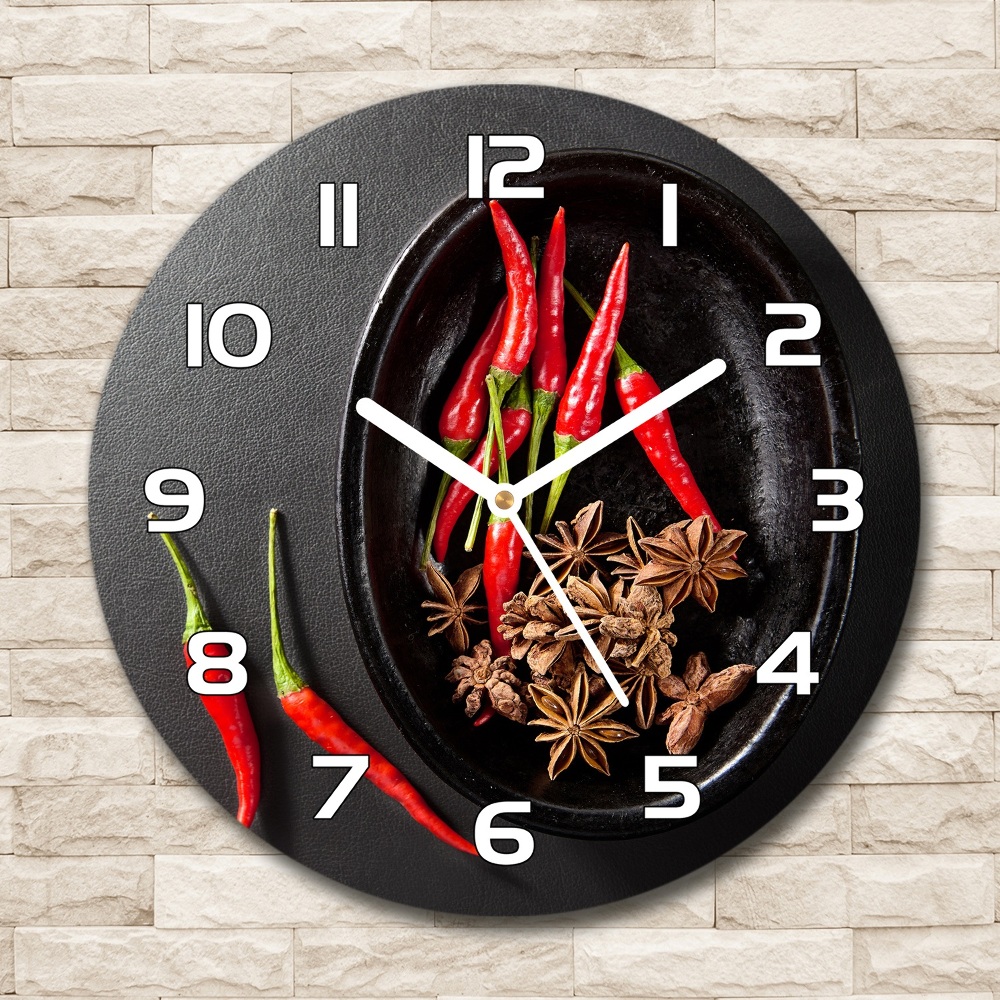 Round wall clock Chilli peppers