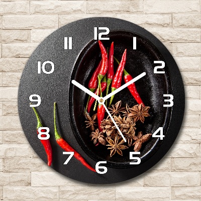 Round wall clock Chilli peppers