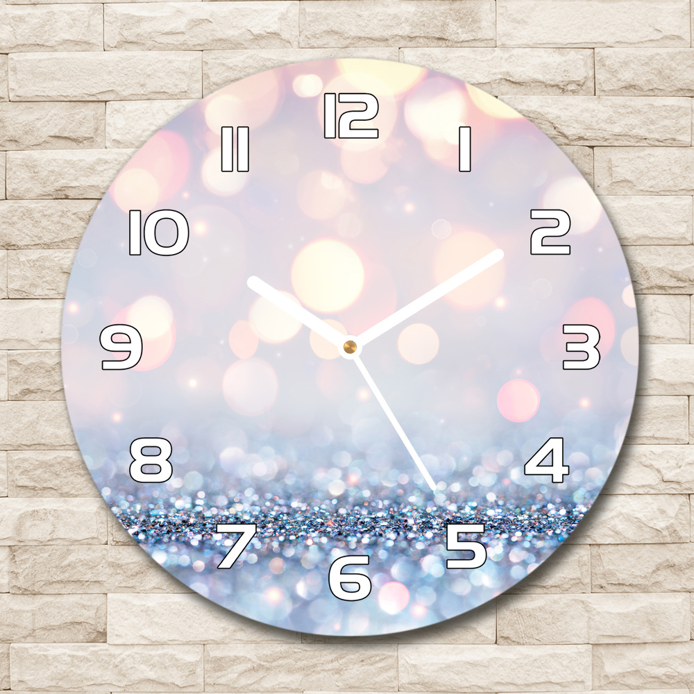 Round glass clock Shiny background