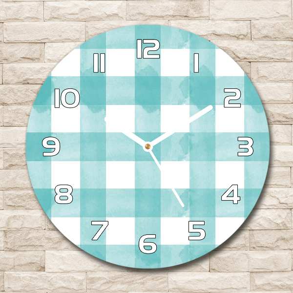 Round wall clock Blue grille