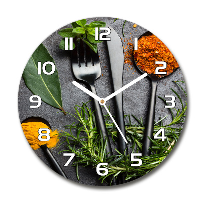 Round wall clock Cutlery and spices