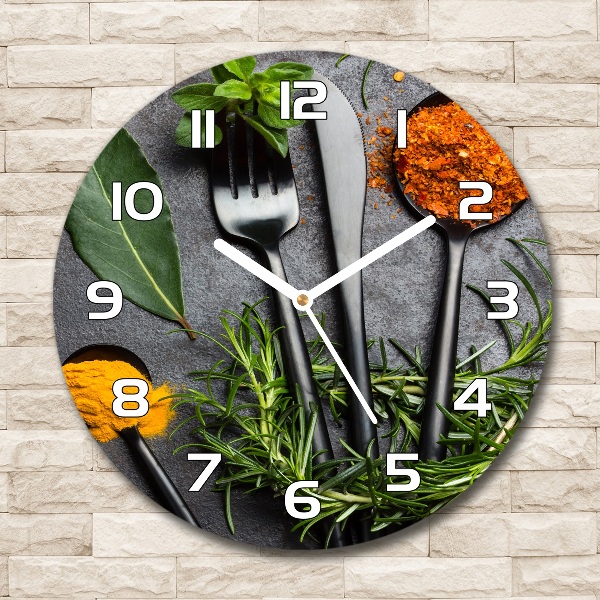 Round wall clock Cutlery and spices