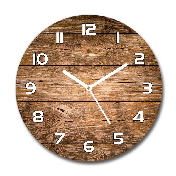 Round wall clock Wooden background