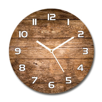 Round wall clock Wooden background