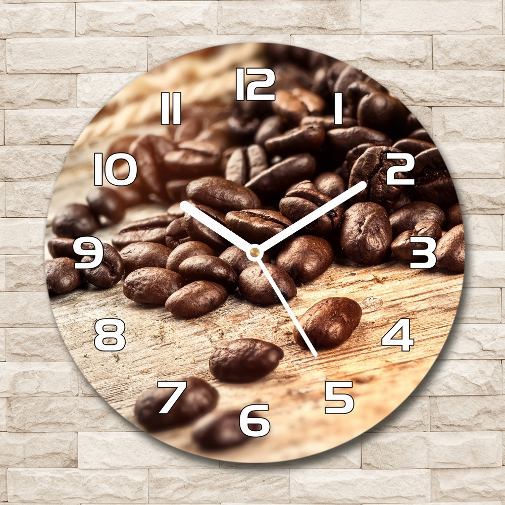 Round wall clock Coffee beans