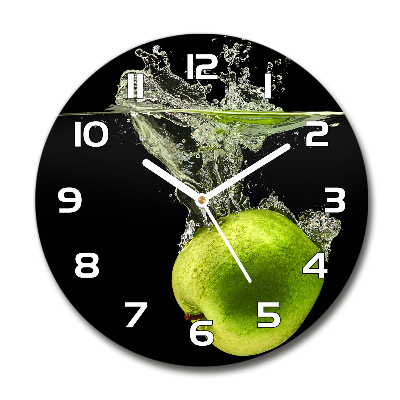 Round wall clock Green apples