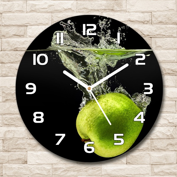 Round wall clock Green apples