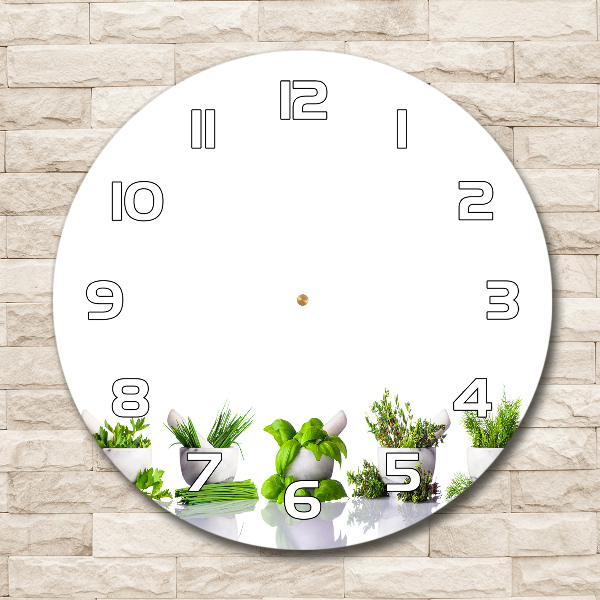 Round wall clock Herbs