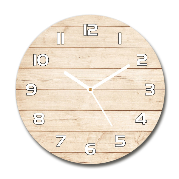 Round wall clock Wooden background