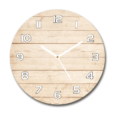 Round wall clock Wooden background