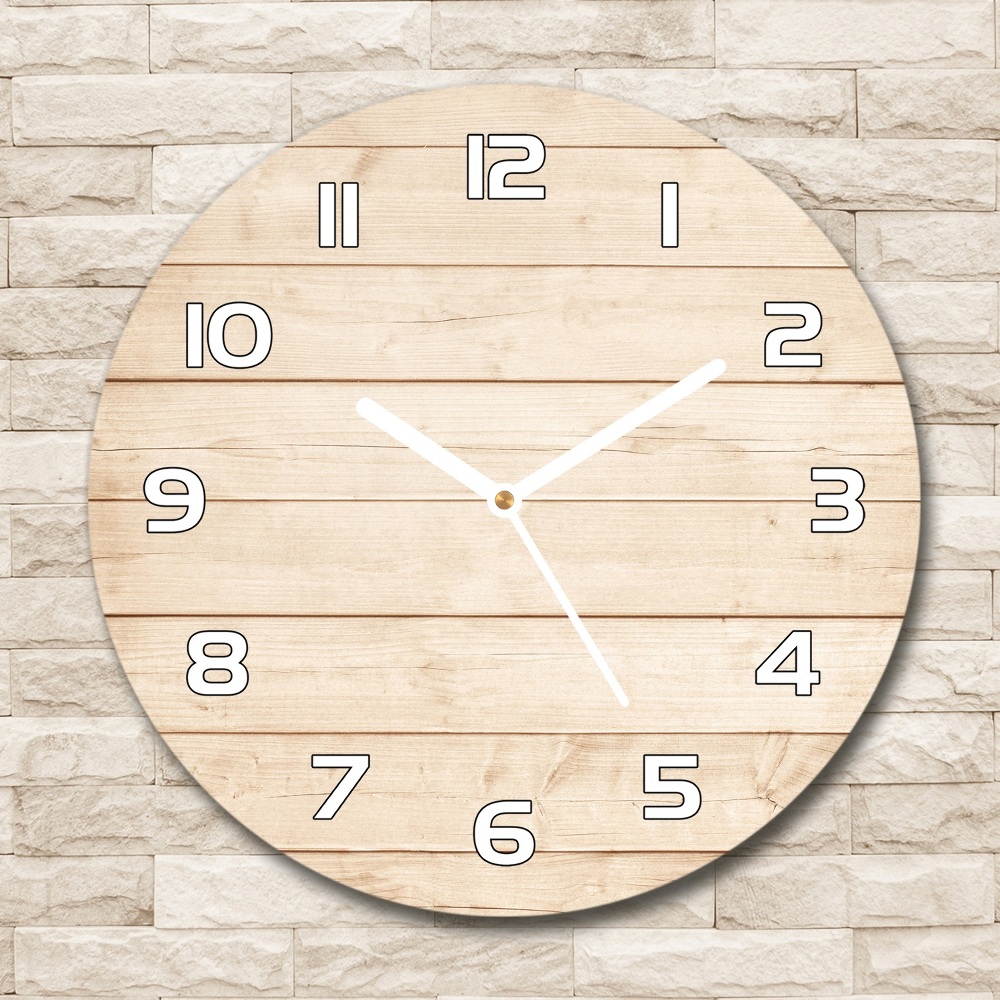 Round wall clock Wooden background