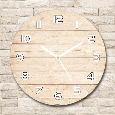 Round wall clock Wooden background