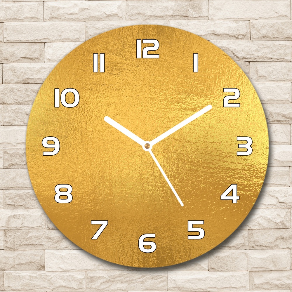 Round wall clock Golden foil background