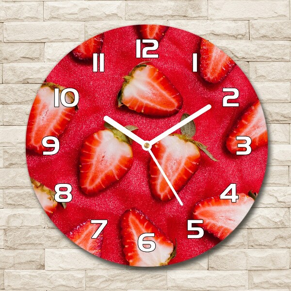 Round wall clock Chopped strawberries