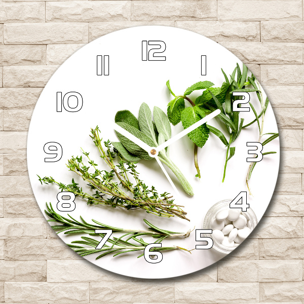 Round wall clock Herbs