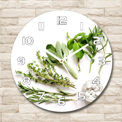 Round wall clock Herbs