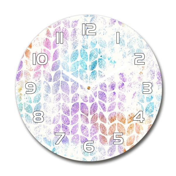 Round wall clock Colorful leaves