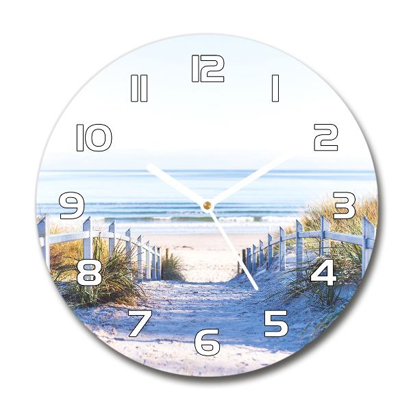 Round glass clock Coastal dunes