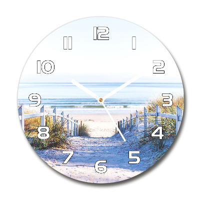 Round glass clock Coastal dunes