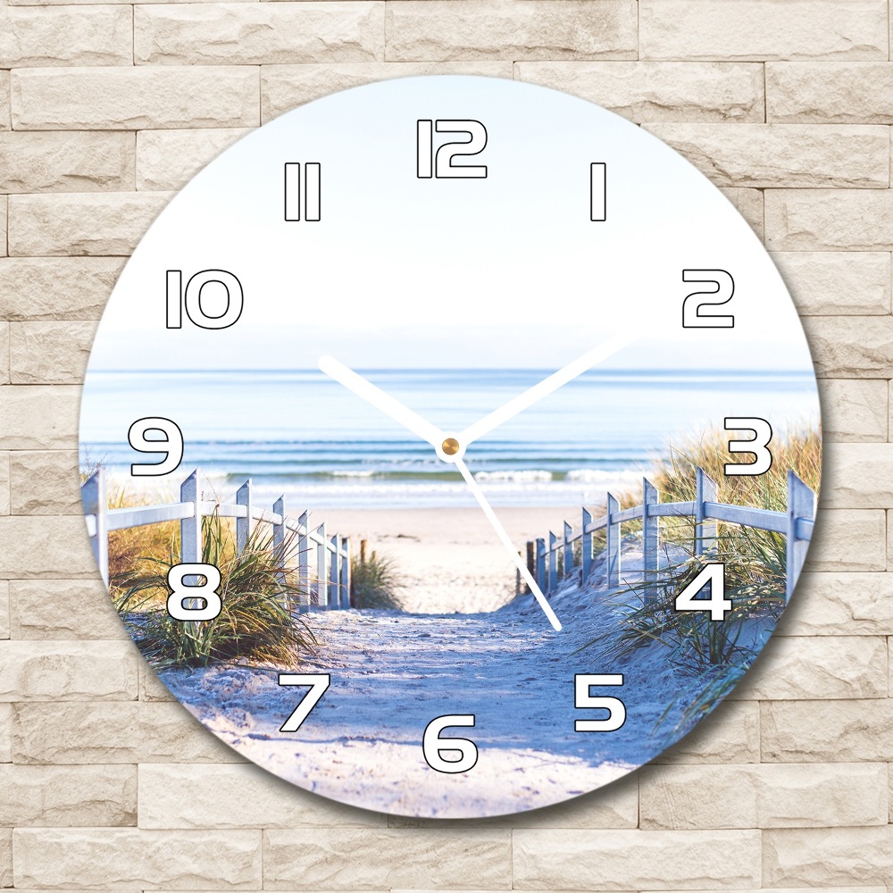 Round glass clock Coastal dunes