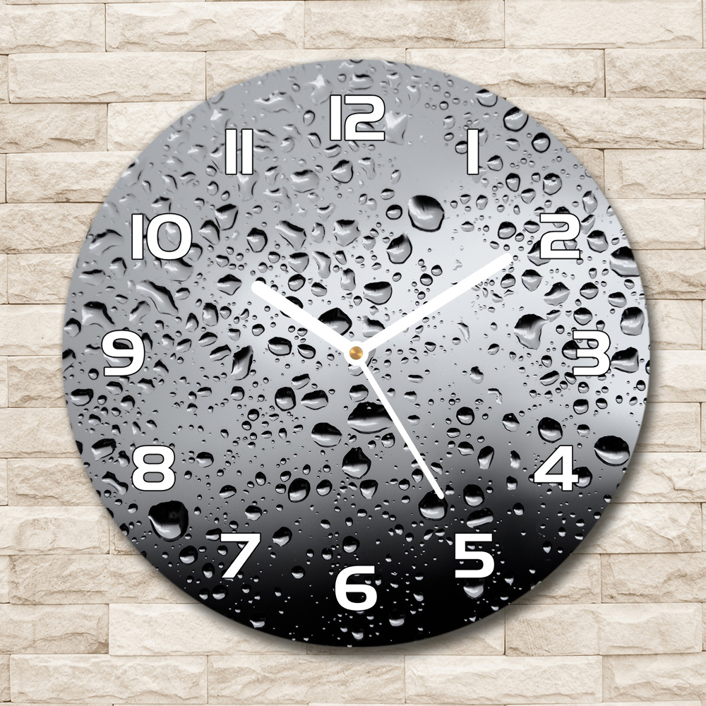 Round wall clock Drops of water