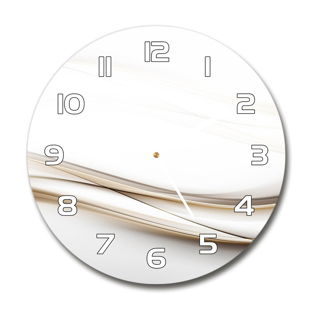 Round glass wall clock Wave abstraction