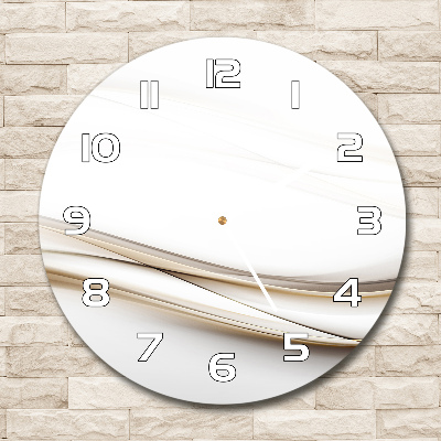 Round glass wall clock Wave abstraction