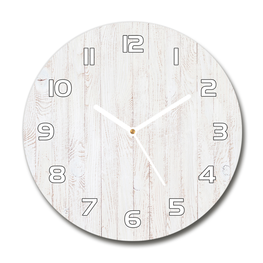 Round wall clock Wooden background