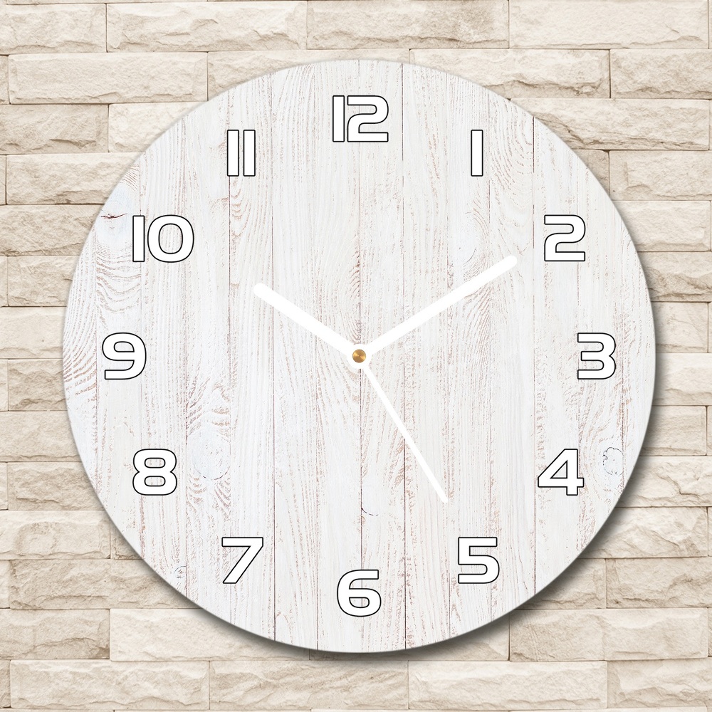 Round wall clock Wooden background