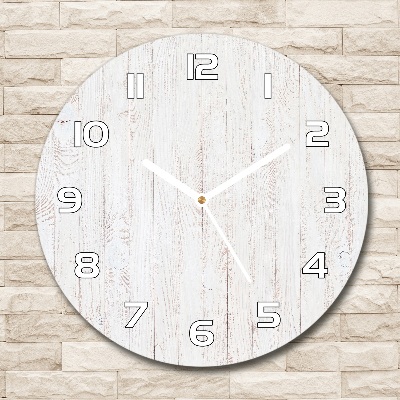 Round wall clock Wooden background