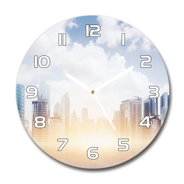 Round glass clock Skyscrapers