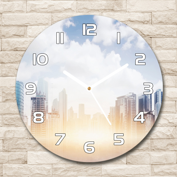 Round glass clock Skyscrapers